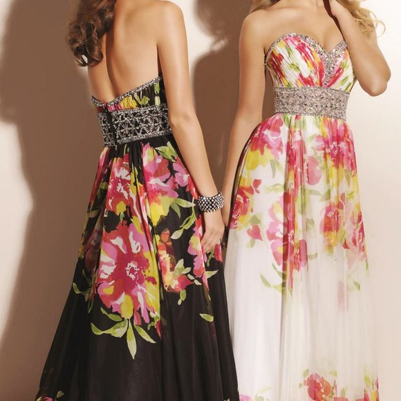 MORI LEE Strapless Beaded Floral Ball Gown Dress Prom Formal Small - Picture 1 of 10